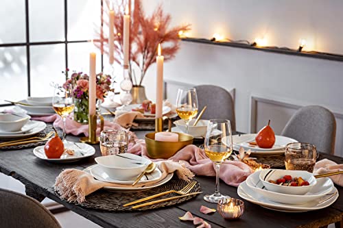 SÄNGER | Tafelservice Bilgola Black Lines aus Porzellan, 18-teiliges Geschirrset für 6 Personen, Teller Set, Eckig | PREMIUM COLLECTION