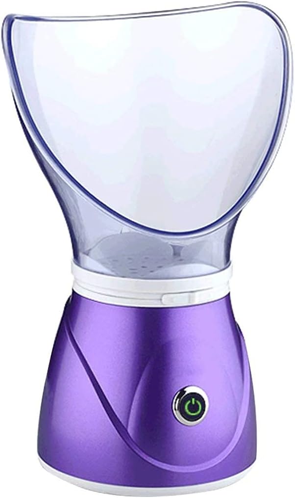 Professional Steam Inhaler Facial Sauna Steamer Moisturizing Mask Spa Steamer with Aroma Diffuser Humidifying Function (Purple)