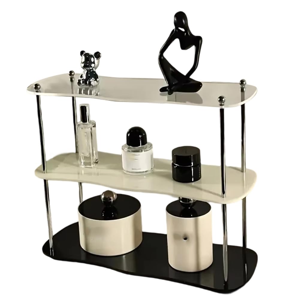UDSKNV[KSL Desktop Organizer Storage Rack 3-Tier Removable Shelves for Perfumes, Jewelry, Cups Display Stand Decorative Layer A