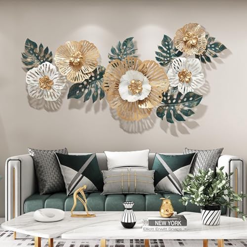 NNYCC Arte murale in metallo Scultura tridimensionale metallo texture metallo lavorate mano valorizzano l'arredamento della tua casa Ampio soggiorno arredamento per casa 138x57 cm,138cm