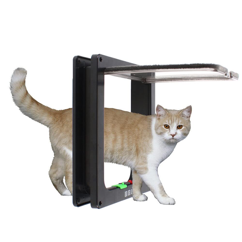 Porta in plastica per cani e gatti, piccola o grande, con serratura per cani e gatti, facile da installare, con telaio telescopico, 22 x 20 x 5,5 cm