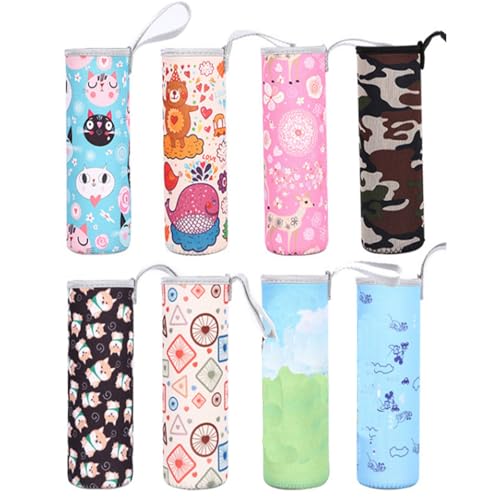 Hoshisea 8 peças estojo para garrafas de neoprene, tampa de garrafa de água, capa para acumulação de calor (8 estilos)