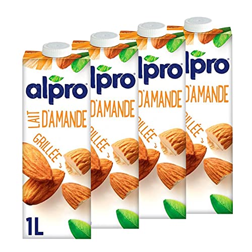 Alpro - Boisson végétale - Lait d'amande grillé - 1L - Lot de 4x1L (L'emballage peut varier)