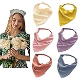 DINPREY 6 Pcs Hair Scarf Bandanas Headbands for Women Scarf Head Coverings Boho Headbands with Clips