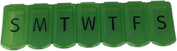 Apex 7-Day Ultra Bubble-Lok Pill Organizer XL, Kelly Green