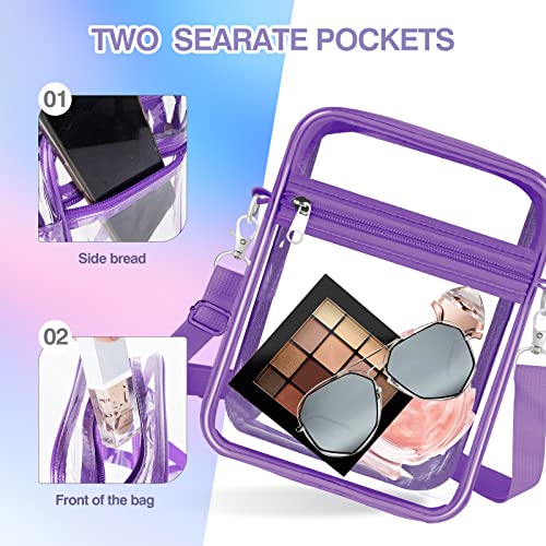 Image of Clear Bag Stadium Approved,Clear Crossbody Purse Bag, with Adjustable Shoulder Strap for Women, With front pocket