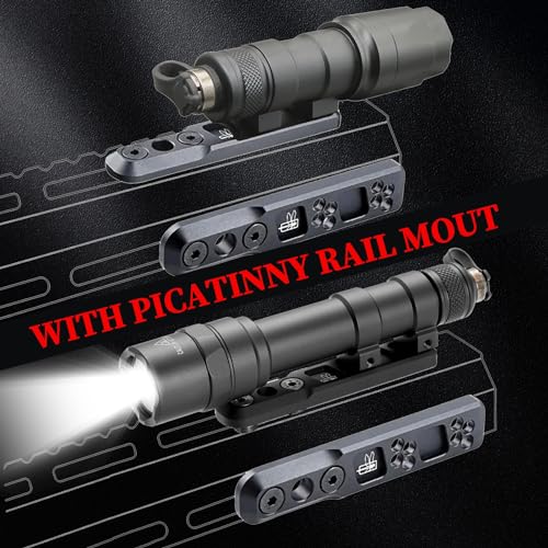LECPECON Tactical Flashlight Mloc Flashlight with Remote Pressure Switch and Mloc Mount, Picatinny Mount (600)