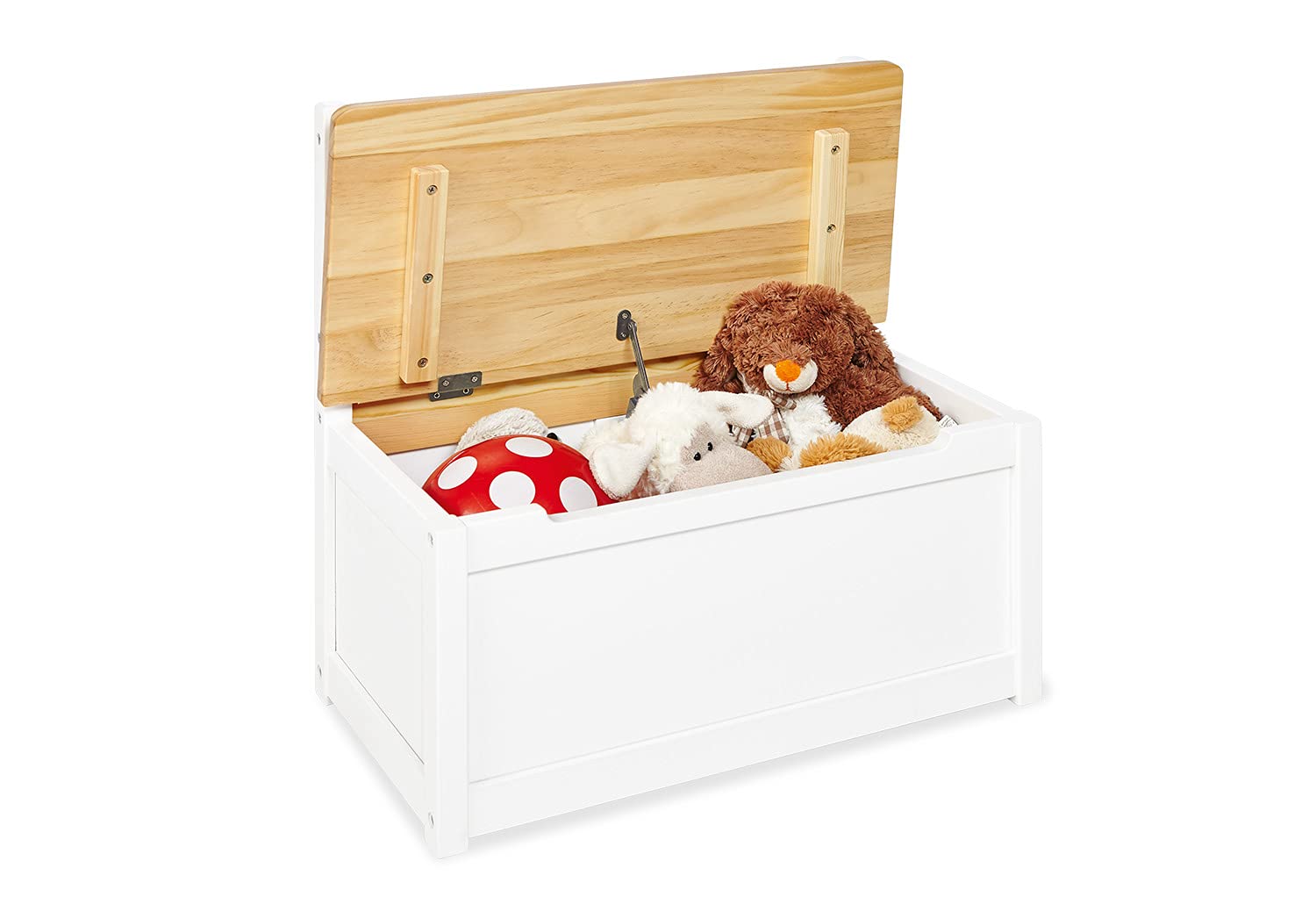 Pinolino Fenna Banc de coffre pour enfant en bois massif avec amortisseur à rabat, hauteur d'assise 29 cm, pour enfants à partir de 2 ans, laqué blanc et transparent
