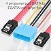 ELFJMZP Dual-Port eSATA Bracket, Desktop SATA to External eSATA Expansion, Middle Molex 4-Pin Power Connector, 2X SATA Cables + Power Cable 45cm, 6Gbps, Fits Standard PCIe Bracket Slot