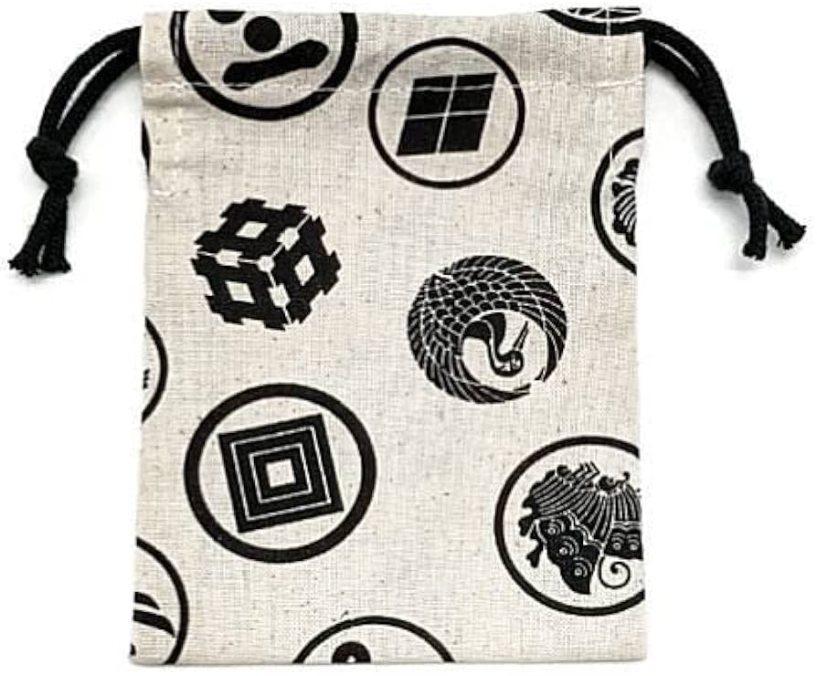 Amazon.co.jp: 超ミニ巾着SSS袋和柄 武将家紋柄 生成り巾着袋