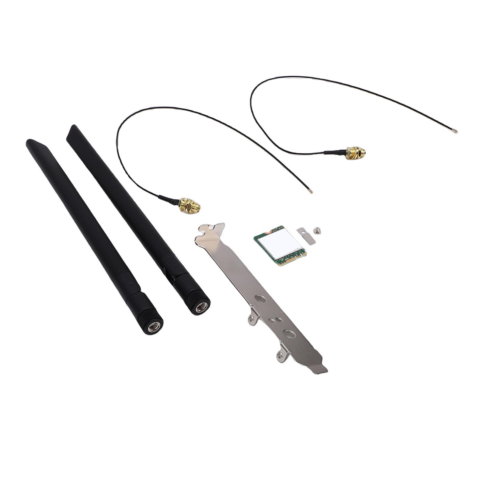 Karta WiFi 6E, Szybki Trójzakresowy M.2 PCIe z Kluczem A i E, Dwie Anteny i Wspornik 8 DB, Kompatybilna z Routerami Mesh WiFi i Routerami 7, Adapter, łączność z