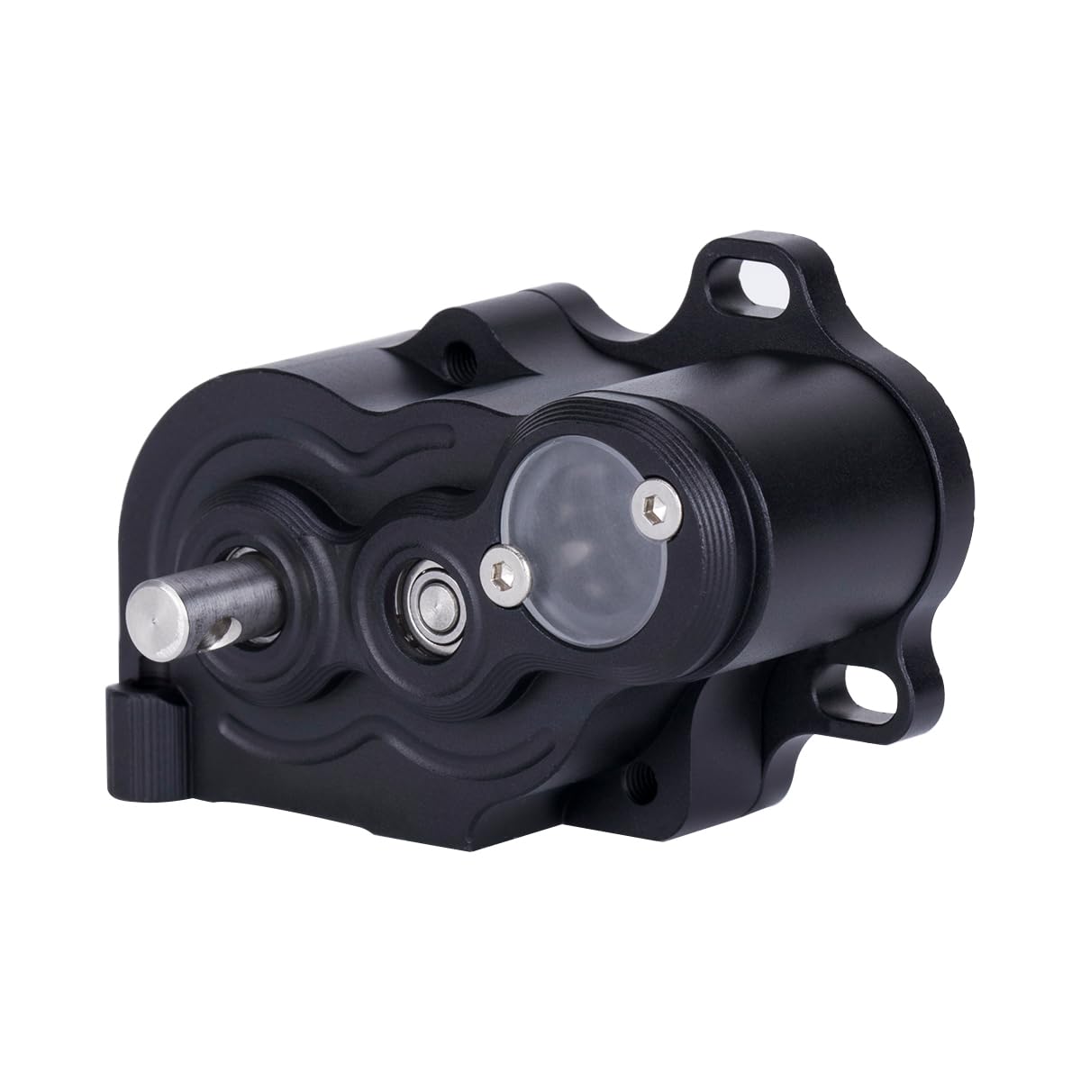 Ultra Light LCG Metal Transmission Gearbox with Motor Gear for 1/10 RC Car SCX10 TRX4 RC4WD Capra Upgrade Part (Black)