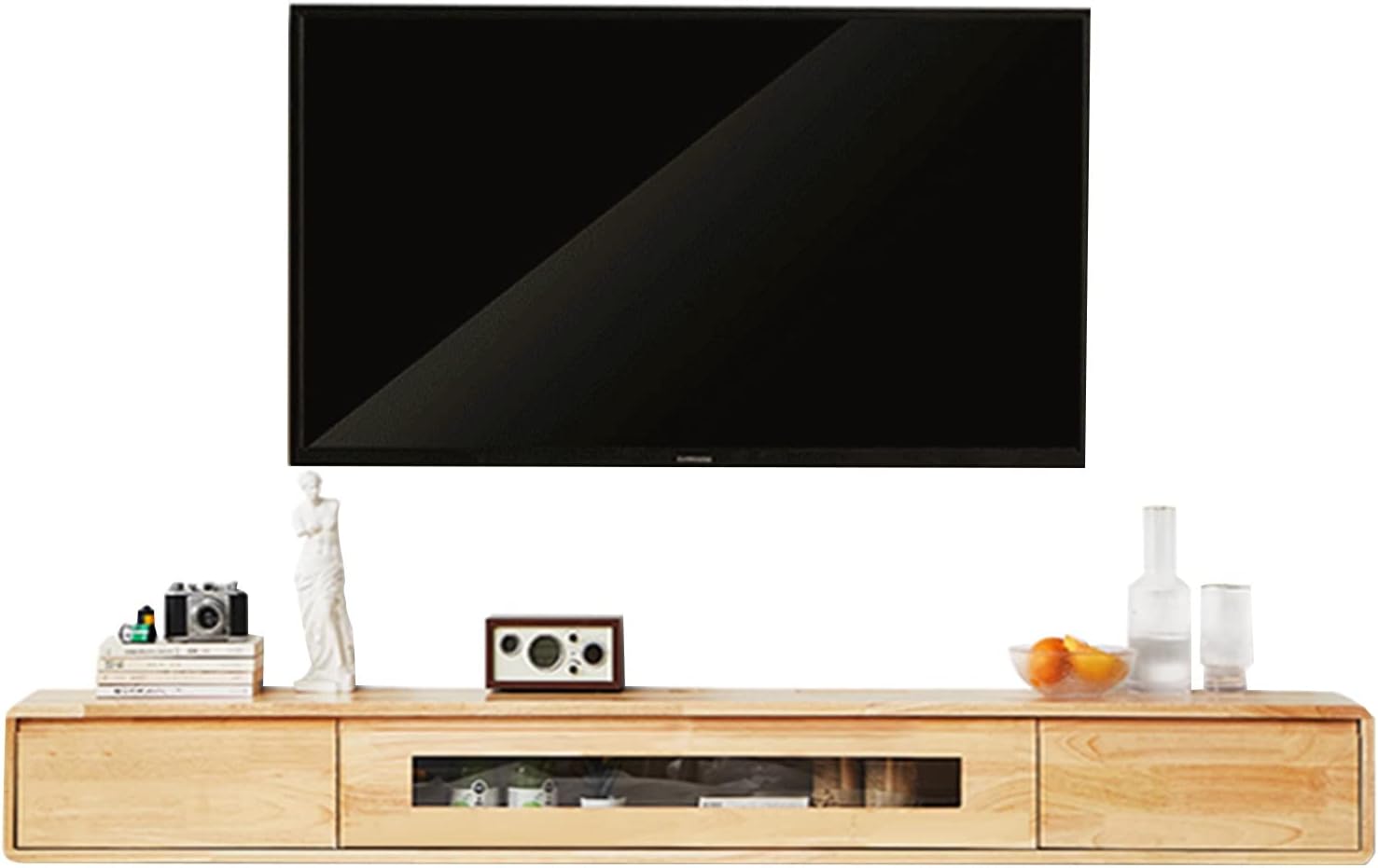 Amazon｜テレビ ローボード、テレビボード、 フローティングTVスタンド壁掛けエンターテインメントセンターケーブル管理用の2つの引き出し