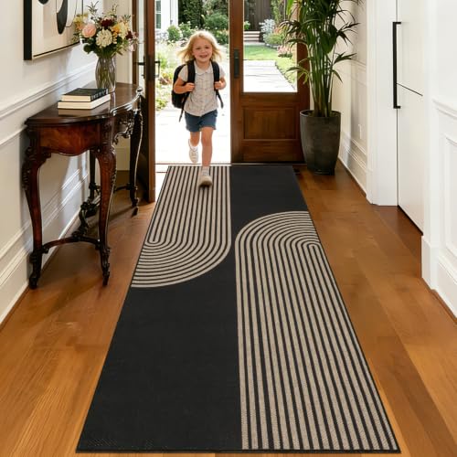 TUKDAK Weben Teppich Läufer Flur rutschfest 80x200cm, Waschbar Küchenteppich, Flurläufer Modern, Teppichläufer, Küchenläufer, Flur Teppich… – Ansicht 2