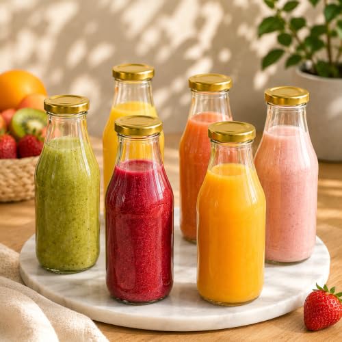 Image of Pure Source India Glass Bottle, 300ml, Set of 6, Clear