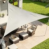 Sonnensegel, Sonnensegel Wasserdich, UV Block Sonnenschutzdach,Dreieckig 3x3x3m,Draussen Sand Durchlässige Sonnenschutz Terrassenüberdachung für Gartenanlagen und Aktivitäten im Hinterhof,Grau