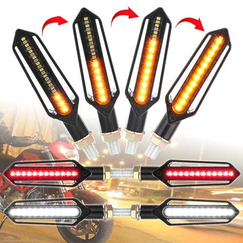Luz trasera de señal giro universal para motocicleta e intermitente agua corriente 2