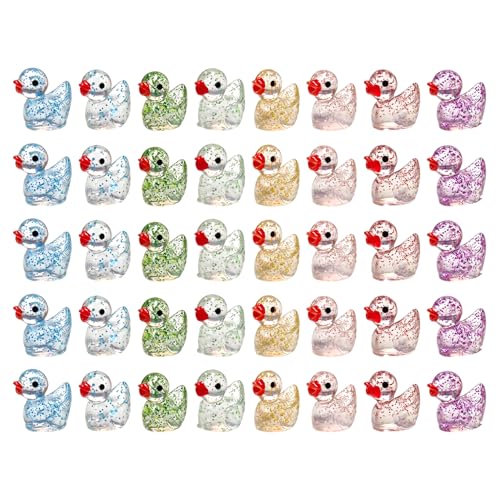 KSBBHDS 40 Piezas De Mini Adornos De Pato, Lindos Adornos De Resina, Decoraciones para El Hogar, Accesorios para Paisajes De Micro, Decoraciones De Jardín.