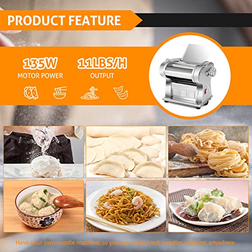 Wichemi Electric Pasta Maker Machine Pasta Dough Spaghetti Roller Noodle Pressing Machine Stainless Steel 135W For Home Family Use thumb #5