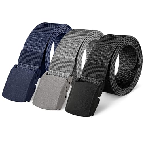 JASGOOD 3 Pièces Ceinture Tactique Militaire Réglable Nylon, Ceinture Travail Homme et Femme avec Boucle Plastique, Rapide à Travers la Sécurité de...