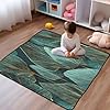 Ttgoth Alfombra de juego para bebé de hojas tropicales de 127 x 127 cm, suave, plegable, impermeable, antideslizante, para bebés, niños pequeños #5
