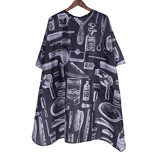 Delaman Cape de Coiffeur Professionnel Cape de Coupe pour Salon de Coiffeur Blouse de Coiffure en Nylon Anti-Statique Etanche Séchage Rapide