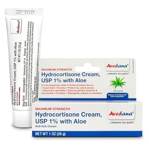 AVEDANA Hydrocortisone Cream – 1 Ounce Eczema Cream with Aloe Vera – Premium Anti Itch Cream Extra Strength – Ideal for Rashes, Itchiness, Insect Bites, Dermatitis, Detergents, Jewelry Cover