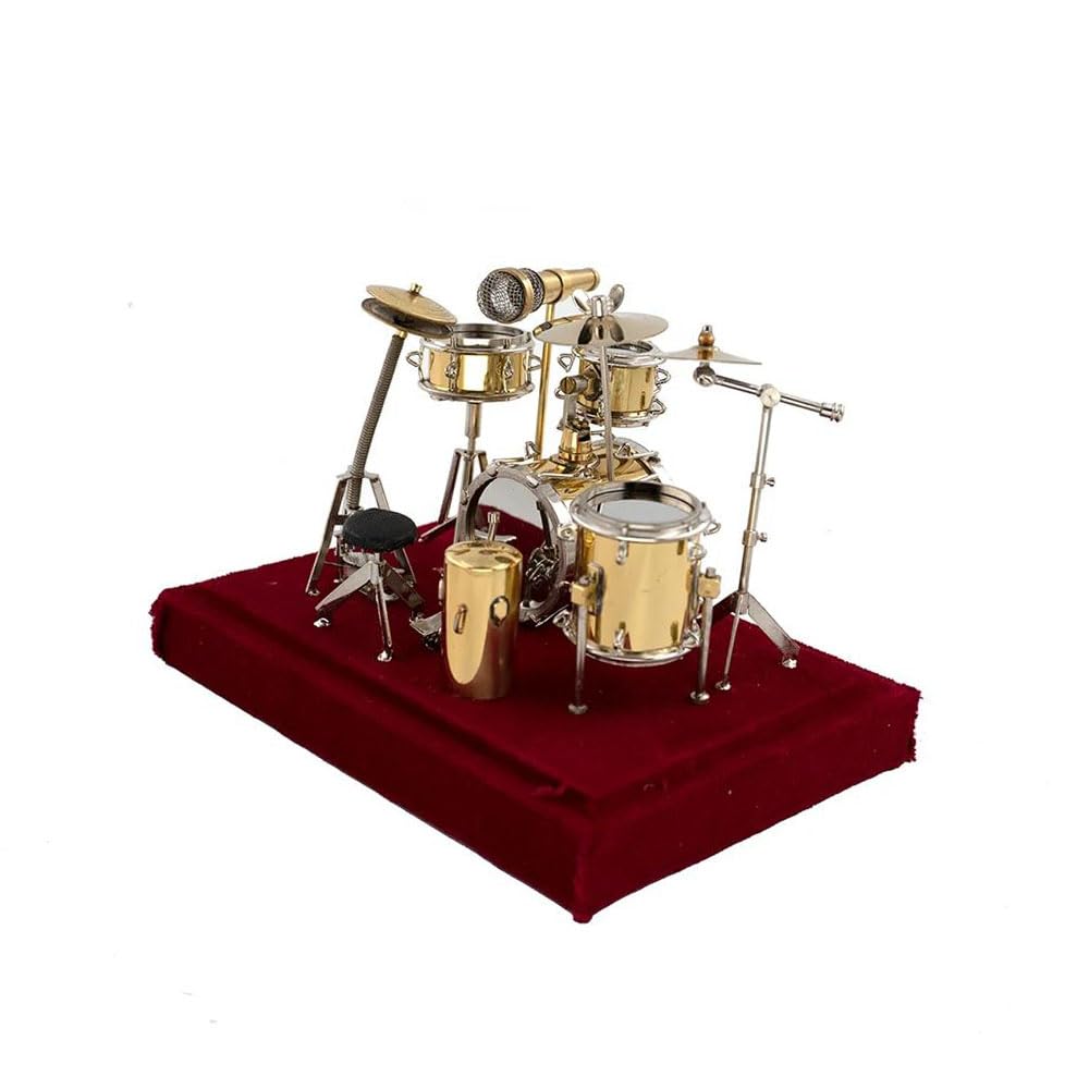 Miniaturowy zestaw perkusyjny jazzowy model mini mikrofon talerz instrument muzyczny akcesoria dekoracja