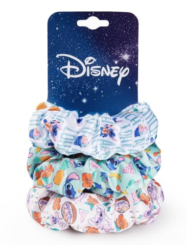 Image of Disney Stitch Hair Scrunchies for Girls, 3PCS Satin Hair Ties & Ponytail Holders, Holiday Hair Accessories for Kids, Cute No Damage Scrunchies, Birthday Gifts for Toddler Girls