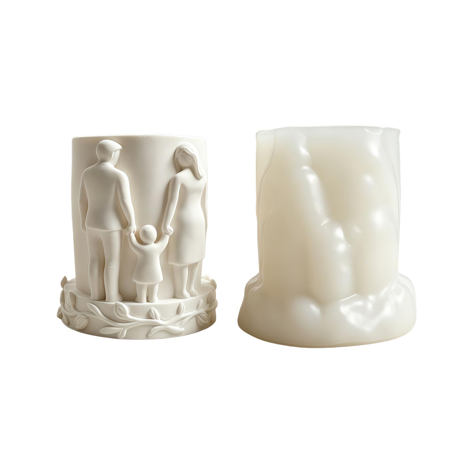 Zxfdsfdbnm Plaster Craft Silicone Mold Family Relief Cylinder Cup Design for Cup Casting Memento Decor and Home Craft Projects Mold