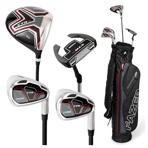 Fazer CTRX Starter Golf Club Set - Complete Kit with Driver, 7 Iron, Pitching Wedge & Putter - Stand Bag & Headcovers - Ideal Golf Clubs Set for Beginners