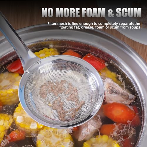 Yenxiku DIA 4.33" & 3.54" Multi-Functional Hot Pot Fat Skimmer Spoons thumb #4