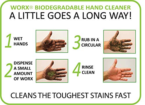 WORX Biodegradable Hand Cleaner for Auto Mechanics, Heavy Duty Industrial/Commercial Bulk Soap, 4.5 lb of Powdered Soap, 1450 Hand Washes, Equivalent to 6-7 Gal of Typical Liquid Hand Cleaner.