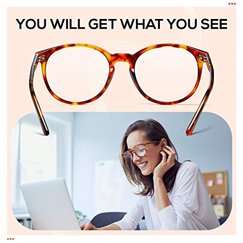 Image of DUCO Blue Light Glasses for Women Men Computer Gaming Glasses for Teens Anti Eyestrain Reading Eyeglasses Brown 1230