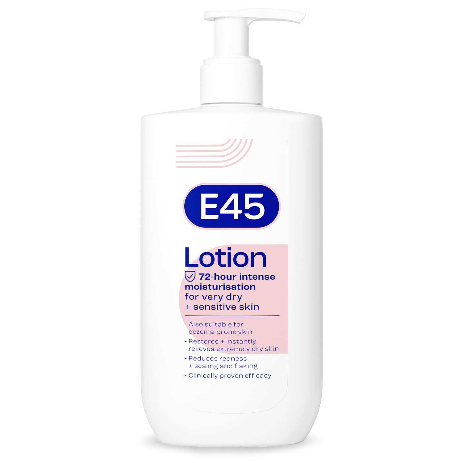 E45 Moisturising Lotion 500 ml for Dry & Sensitive Skin - Long-Lasting Hydration Protect from Dryness, Reduce Redness - Dermatological Body Moisturiser Lotion - Body Lotion - Daily Moisturiser
