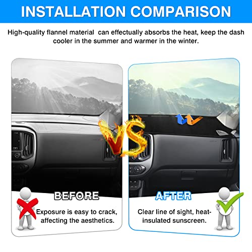 Image of Autorder Dashboard Cover Mat for 2015-2020 2021 2022 Chevrolet Chevy Colorado Accessories Dash Cover Flannel Dash Mat Sunshade Glare UV Rays Protector
