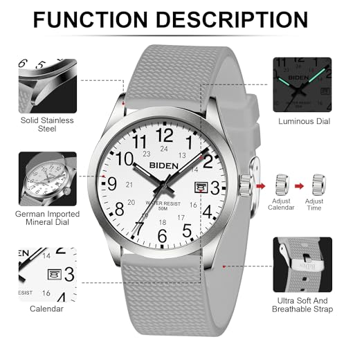 Image of LN LENQIN Mens Watches Analog Quartz Sports Unisex 30M Waterproof Nurse Watch for Men Women Medical Professionals Military Time with Second Hand Glowing Easy to Read Dial
