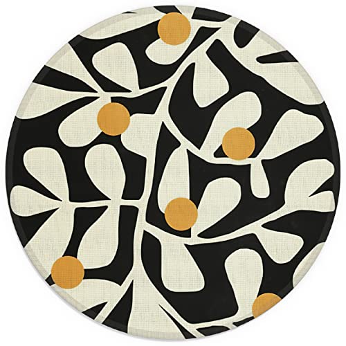 Abstract Matisse Art Groovy Botanical Floral Small Mouse Pad 7.9x7.9 Inches,Washable Round Cloth Mousepad for Office Laptop Computer,Non-Slip Rubber Base Mouse Pads for Wireless Mouse