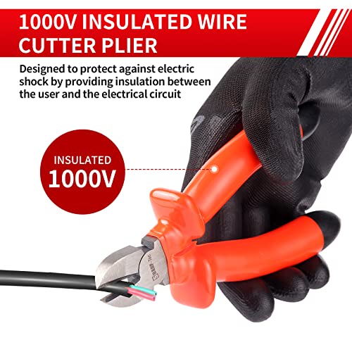 Sharp-tec 1000V Wire Cutters, 160mm Side Cutters Electrical with Anti-Slip Handle - Image 2