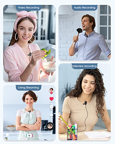Image of PoP voice Wired Lavalier Microphone for iPhone, Lav Lapel Mic for Video /Audio Recording Omni Clip On Mic for YouTube, Interview, Tiktok, Portable Professional Recording Mic for iOS Devices