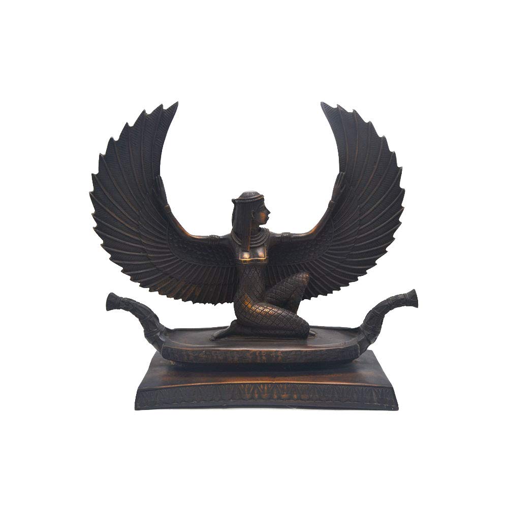 Statue Isis ailée en pierre reconstituée : décoration Égypte antique 36 cm