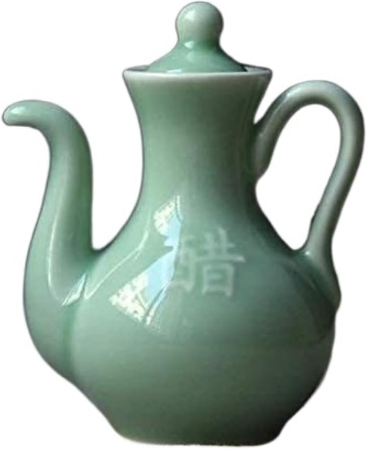 Oil and Vinegar Dispenser Oil and Vinegar Dispenser, Ceramic Oil Bottle Vinegar/Soy Sauce,Vintage Small Bottle Leak-Proof Condiment Container Cooking(Dark Green,Sauce)