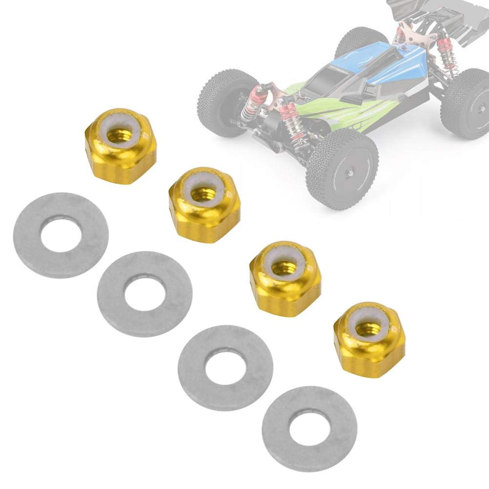 RC Wheel Nuts, Aluminum Wheel Nut Wltoys 144001 Piece Fit for wltoys 114 144001 RC Car (A94949YYellow)