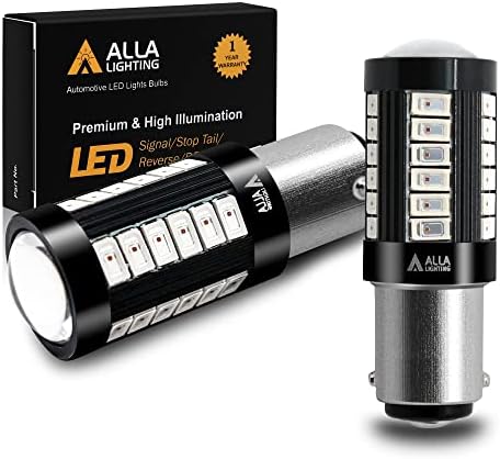 Alla Lighting BAY15D 7518 1157 LED Strobe Brake Lights Bulbs Xtreme Super Bright Red Flashing Stop Lamps Replacement 2057 3496 1154 1034