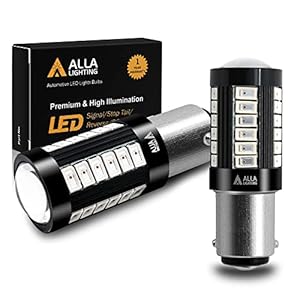 Alla Lighting BAY15D 7518 1157 LED Strobe Brake Lights Bulbs Xtreme Super Bright Red Flashing Stop Lamps Replacement 2057 3496 1154 1034