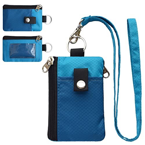 Image of CHENSPRX Minimalist RFID Blocking Small Wallet with ID Window,WaterResistant Zip Id Case Wallet with Lanyard Keychain for Cards,Cash,Travel,Women,Men