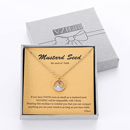 Dainty Gold Plated Stainless Steel Faith Necklace for Women Tiny Move Mountains Charm Choker Christian Jewelry Gift4