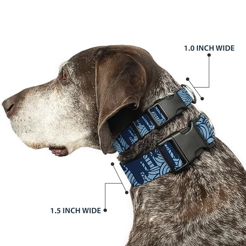 Collier chien plastique Doodle Paint Drips Blues ecran large medium - 3