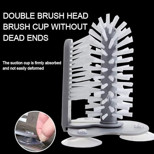 Cup Scrubber Glass Cleaner Bottles Brush Sink Kitchen Accessories 2 In 1 Drink Mug Wine Suction Cup Cleaning Brush Gadgets #TOP6