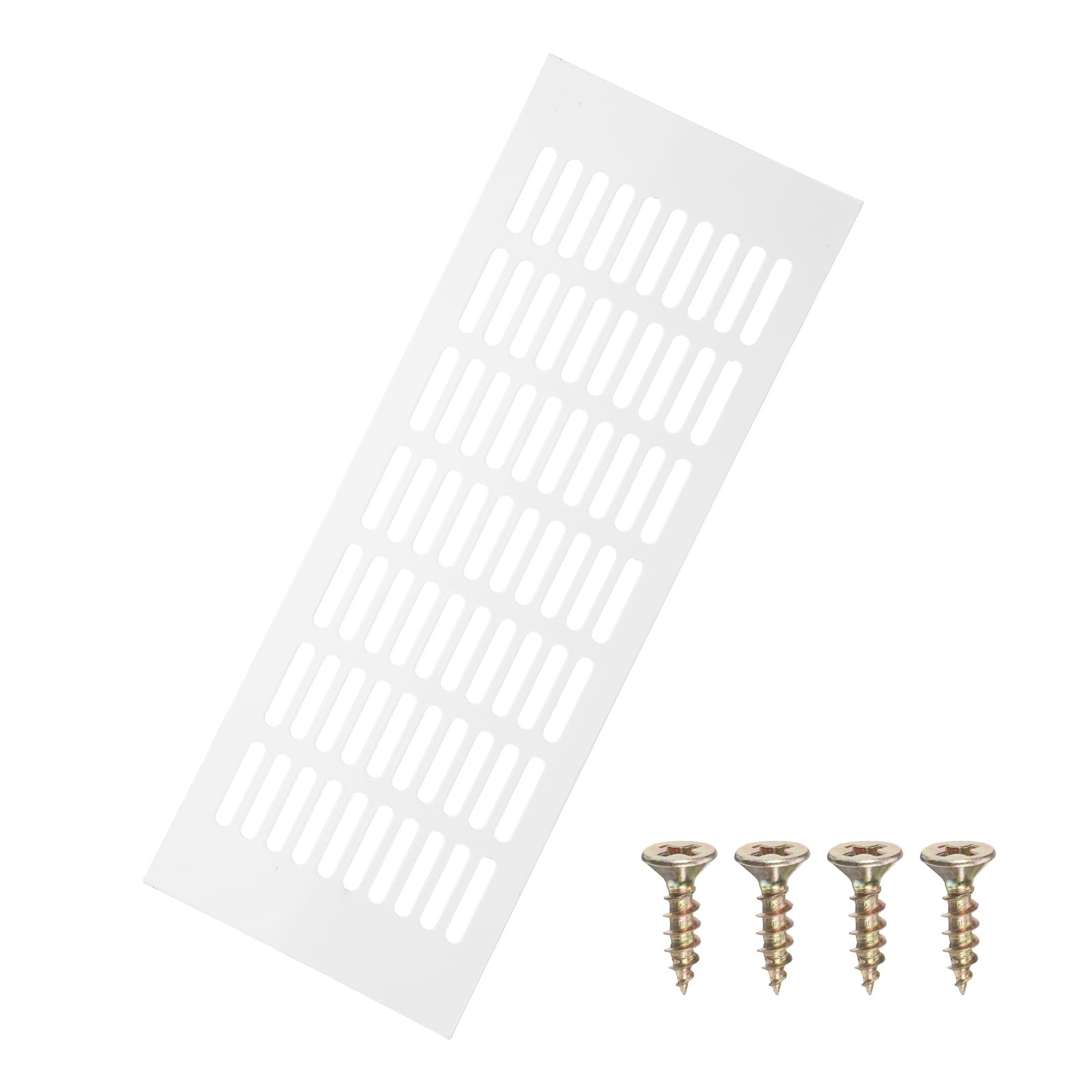 PATIKIL 16 x 6 Inch Door Air Vent Cover, Aluminum Grille Ventilation Cover with Mounting Screws for Cabinet Wardrobe Ceiling Door, White